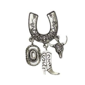Western Rodeo Brooch with Charms